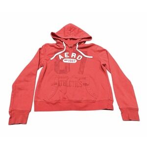 Aeropostale Womens Y2K  Vintage Spell Out Sweatshirt Hoodie XL Red Orange